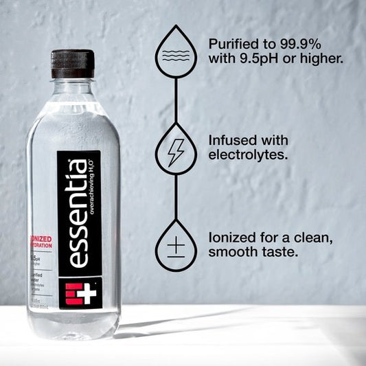 Essentia Bottled Water, 500 mL, 6-Pack, Ionized Alkaline Water
