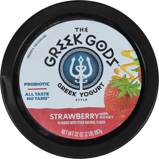 The Greek Gods Probiotic Strawberry with Honey Greek Yogurt, 32 oz