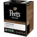 Peet's Coffee House Blend K-Cup Coffee Pods, Premium Dark Roast, 22 Count, Single Serve Capsules Compatible with Keurig