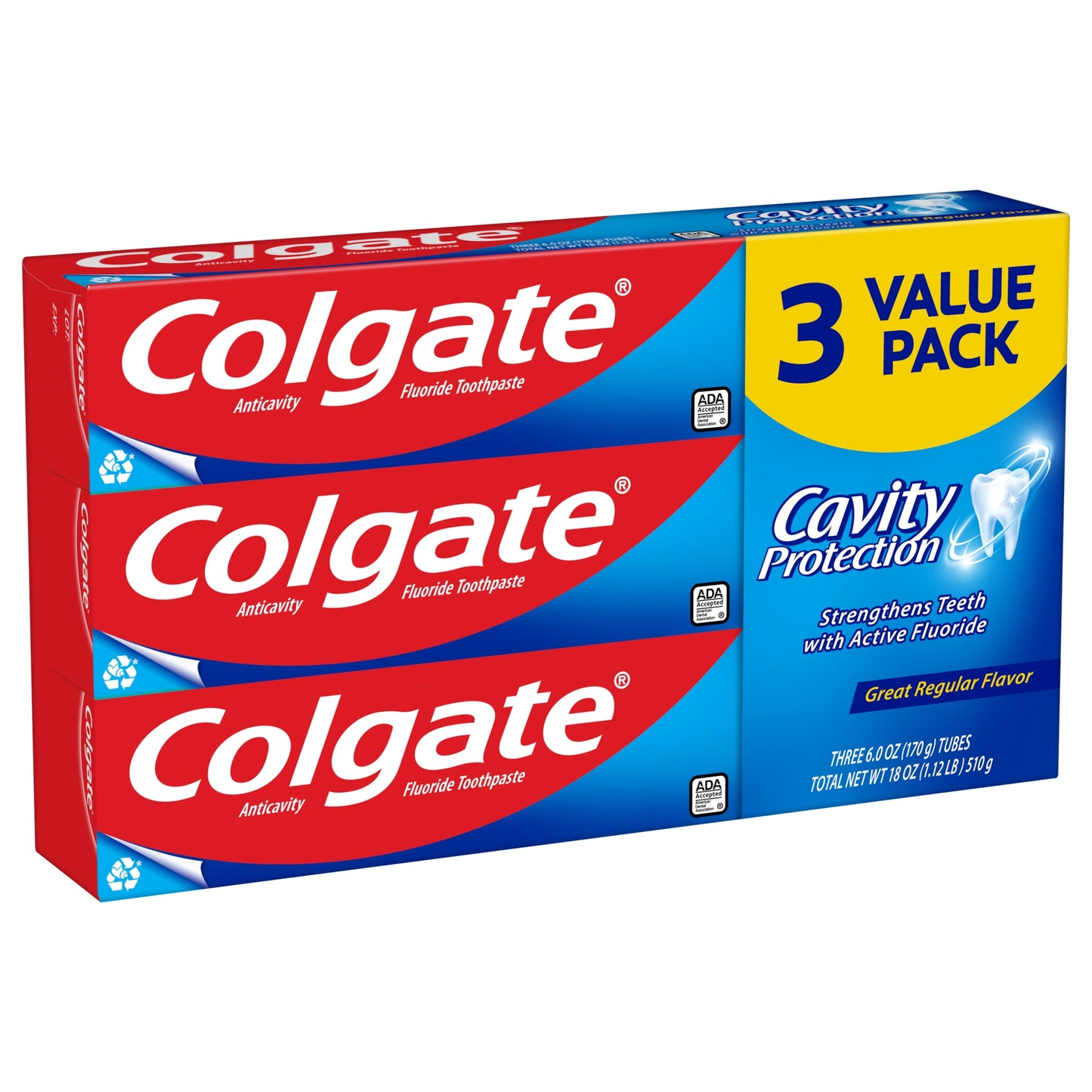 Colgate Cavity Protection Toothpaste, Great Regular Flavor, 6 Oz, 3 Pack