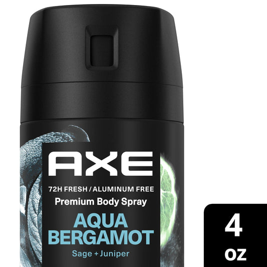 Axe Fine Fragrance Collection Men's Deodorant Spray, Aqua Bergamot Aluminum-Free, 4 oz