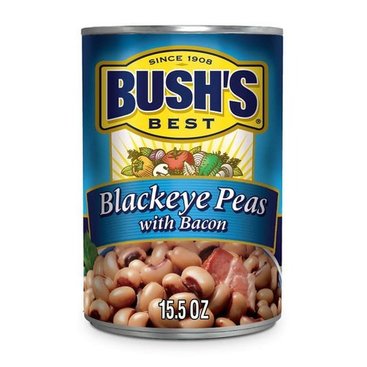 Bush's Blackeye Peas with Bacon, Canned Black Eyed Peas, 15.5 oz