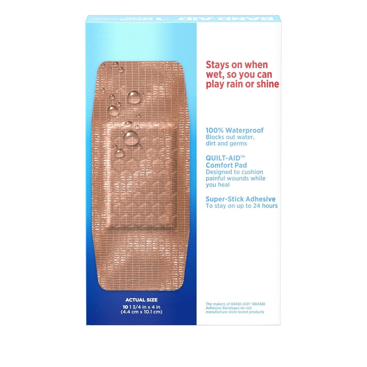 Band-Aid Brand Water Block Tough Strips Bandages, Extra Large, 10Ct