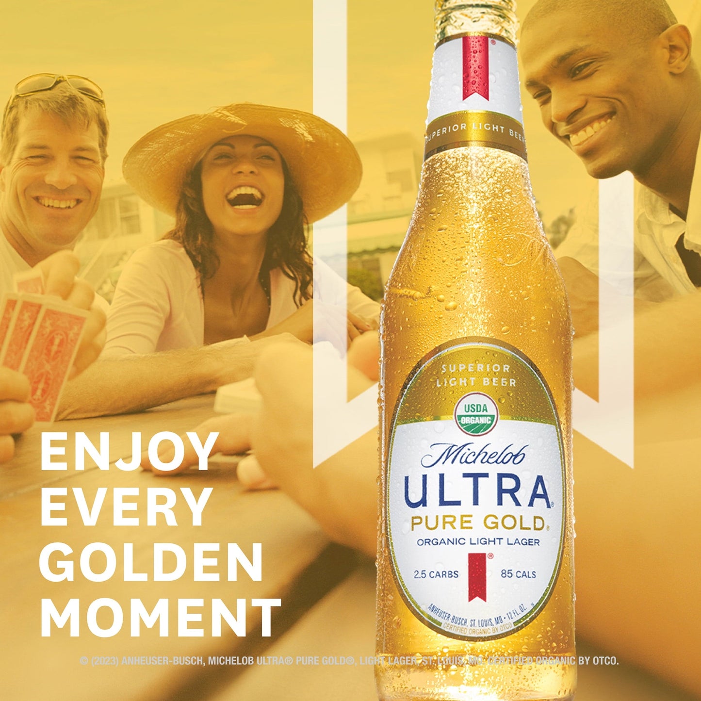 Michelob Ultra Pure Gold Organic Light Lager, 12 Pack Beer, 12 fl oz Bottles, 3.8 % ABV, Domestic