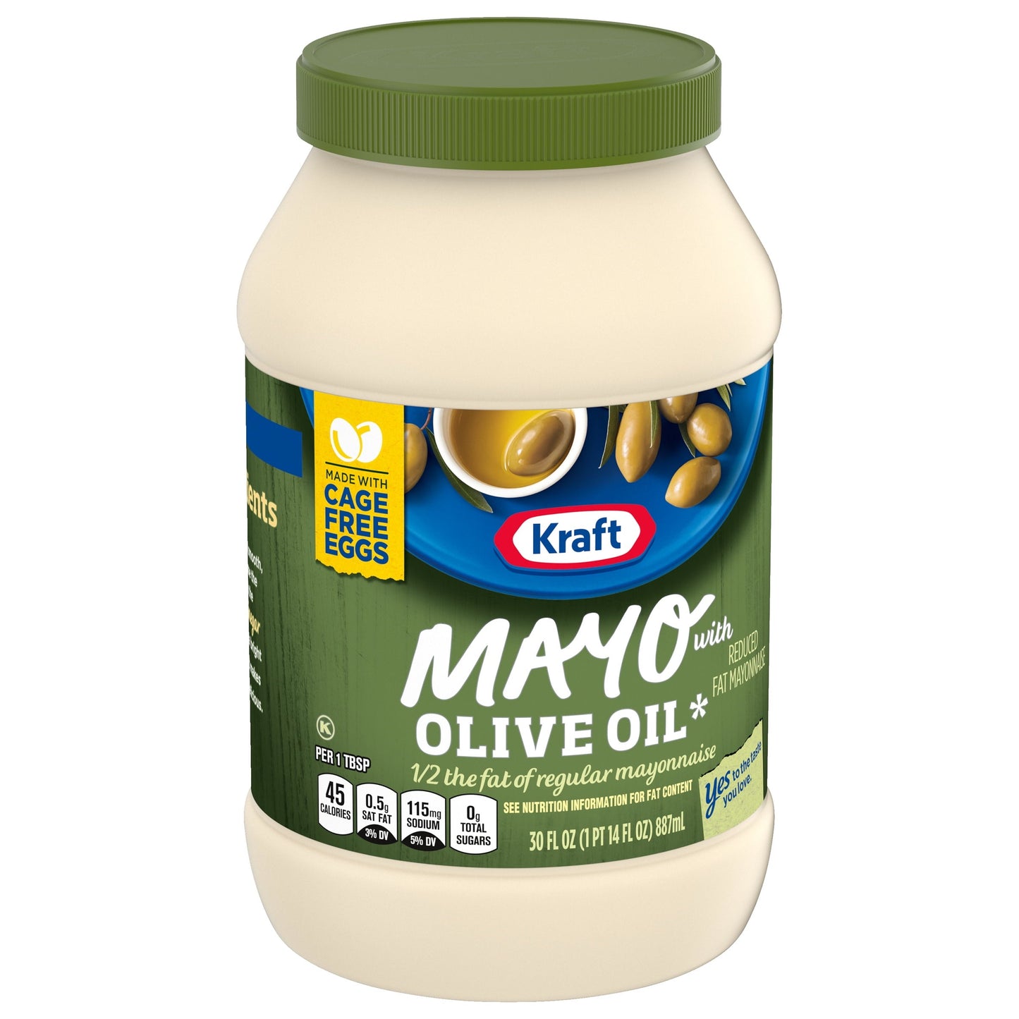 Kraft Mayo with Olive Oil Reduced Fat Mayonnaise, 30 fl oz Jar