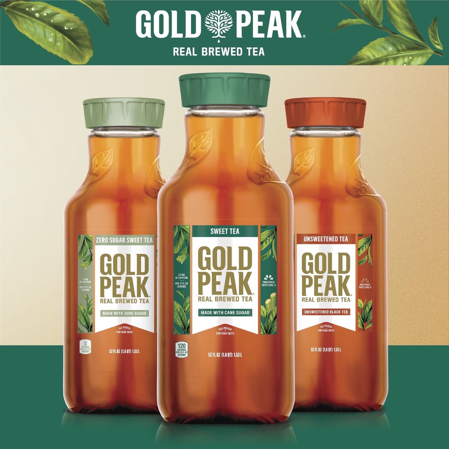 Gold Peak Real Brewed Tea Lemonade Flavored Iced Tea Drink, 52 fl oz