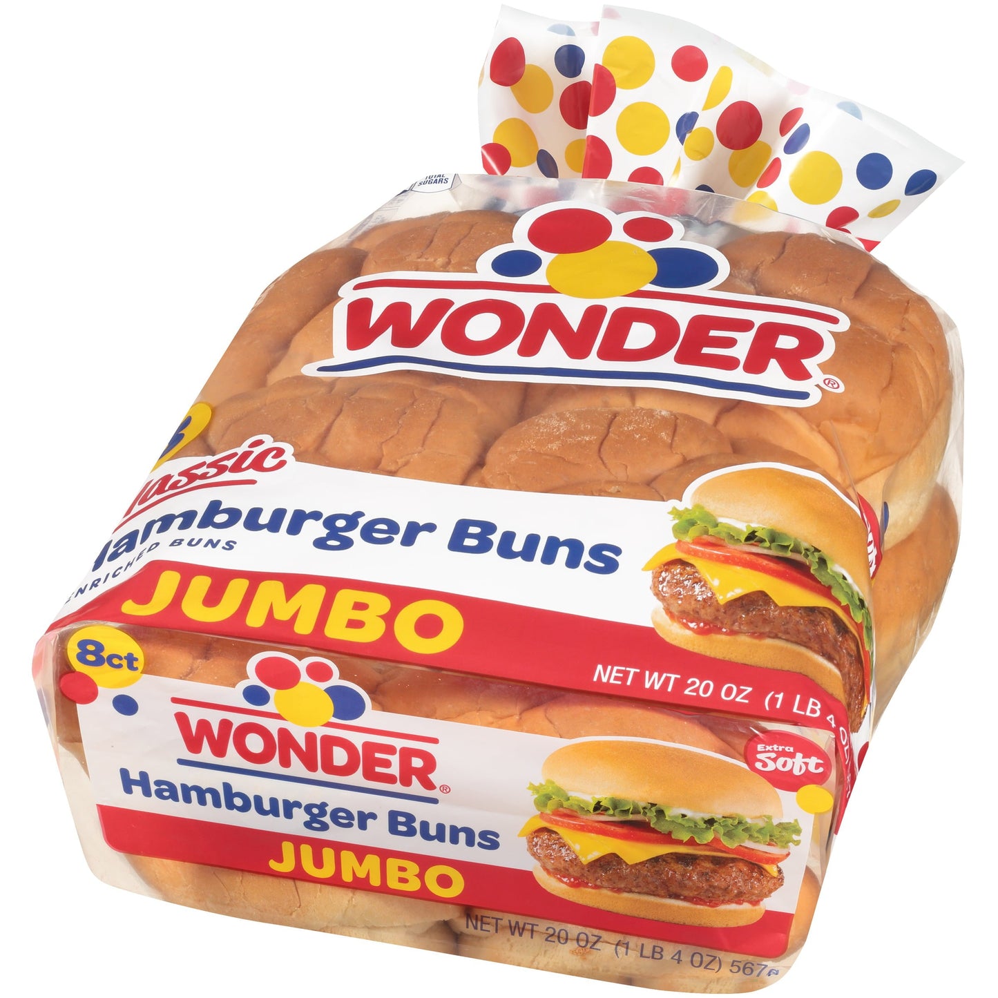 Wonder® Jumbo Classic Hamburger Buns 8 ct Bag