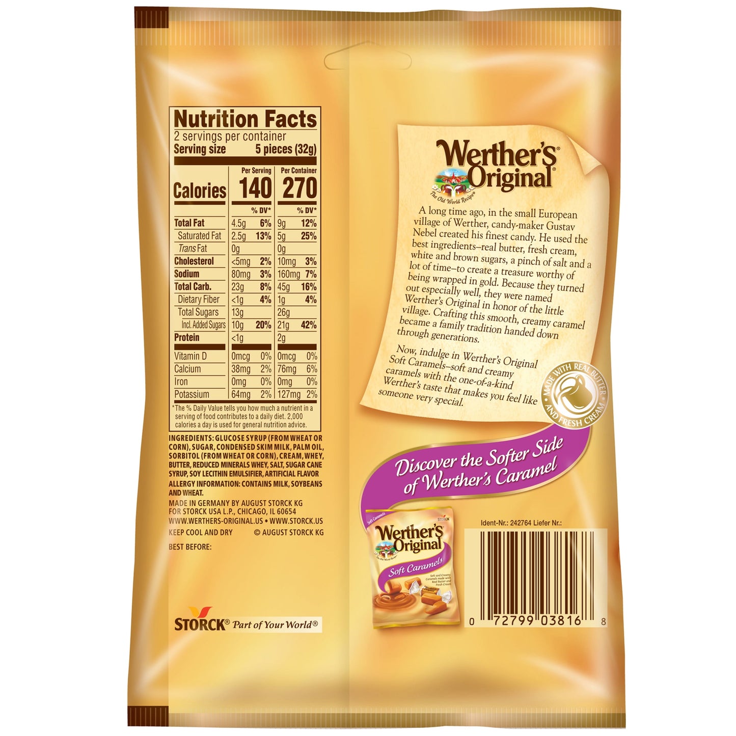 Werthers Original Soft Caramel Candy, 2.22 oz