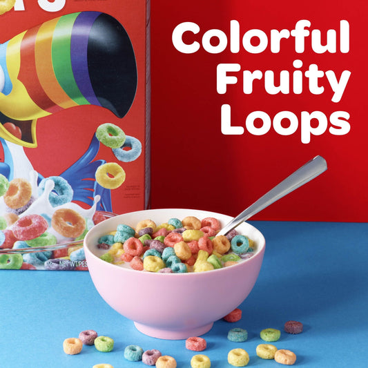 Kellogg's Froot Loops Original Breakfast Cereal, Mega Size, 24.7 oz Box