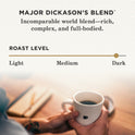 Peet's Coffee Major Dickason's Blend Ground Coffee, Premium Dark Roast, 100% Arabica, 10.5 oz