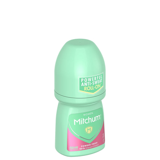 Mitchum Women Powerful Anti-Sweat Antiperspirant Deodorant Roll On, Powder Fresh, 1.7oz