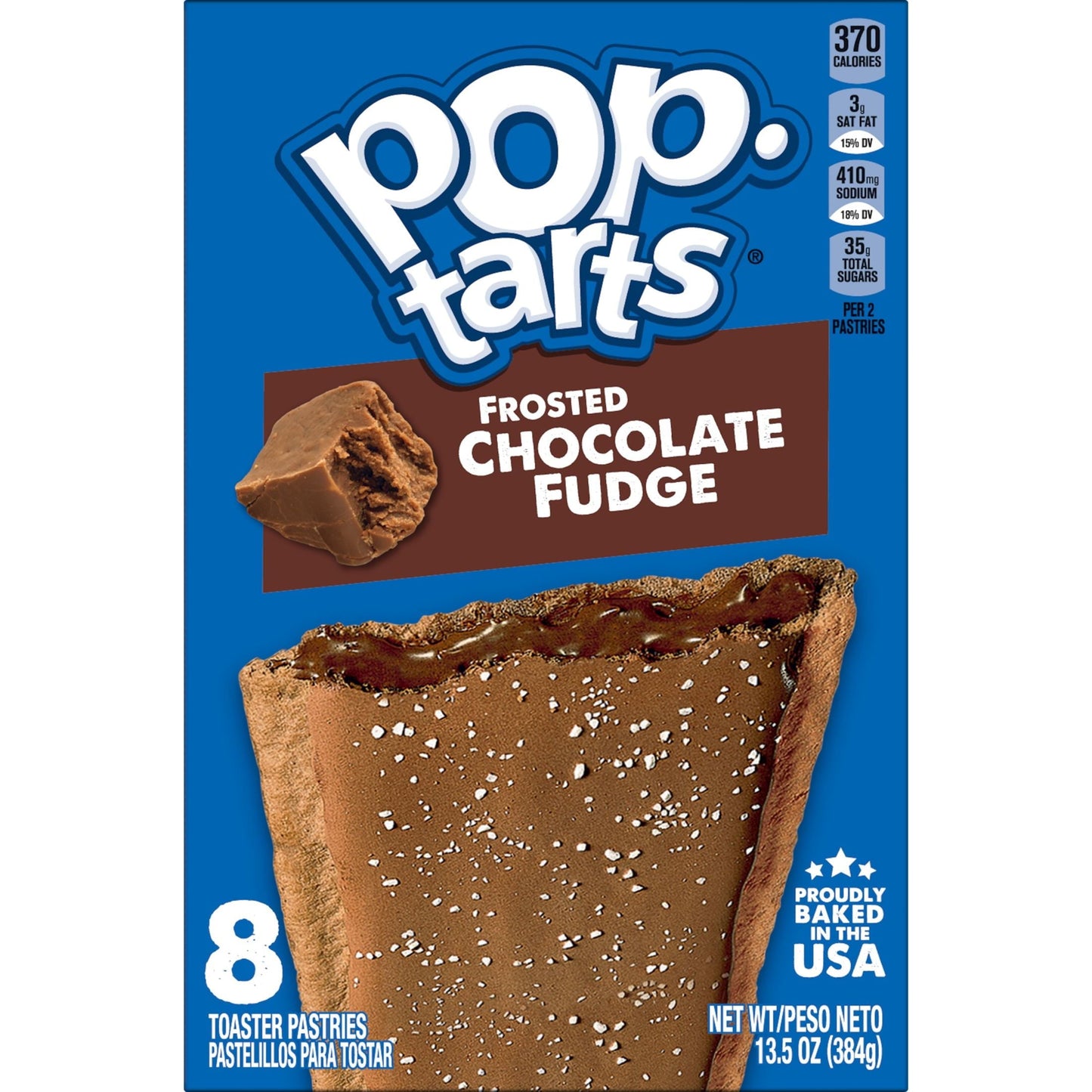 Pop-Tarts Frosted Chocolate Fudge Instant Breakfast Toaster Pastries, Shelf-Stable, Ready-to-Eat, 13.5 oz, 8 Count Box