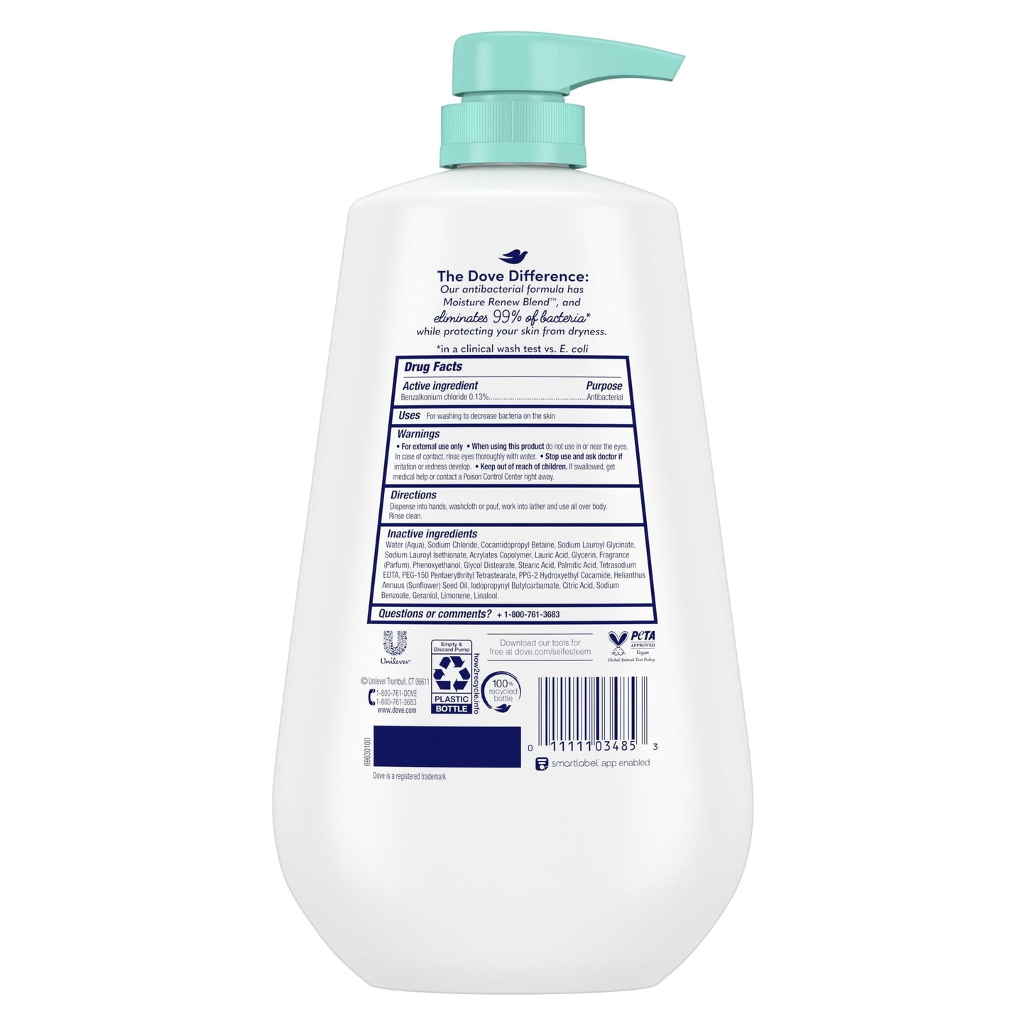 Dove Care and Protect Daily Use Antibacterial Hand Soap, 34 fl oz