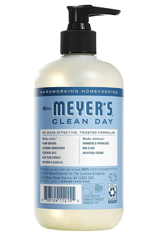 Mrs. Meyer's Clean Day Liquid Hand Soap, Rain Water Scent, 12.5 Ounce Bottle