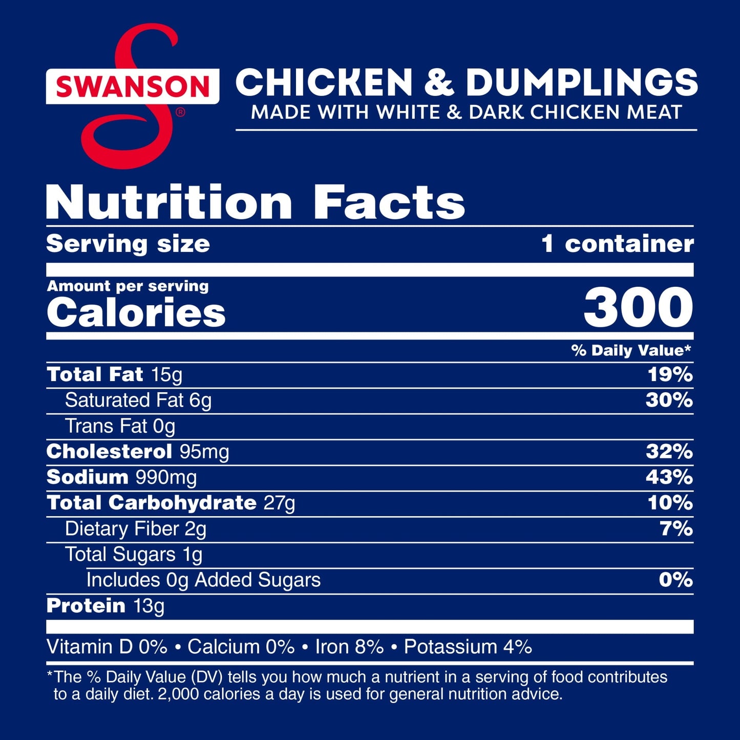 Swanson Canned Chicken and Dumplings with White and Dark Chicken Meat, 10.5 oz Can