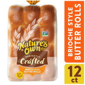 Nature's Own Perfectly Crafted Brioche Style Butter Rolls, Non-GMO Dinner Rolls, 12 Count