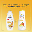 Dove Glowing Long Lasting Gentle Body Wash, Mango and Almond Butter, 20 fl oz