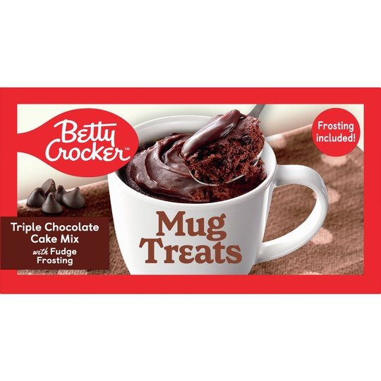 Betty Crocker Mug Treats Triple Chocolate Cake Mix with Fudge Frosting, 4 Servings, 12.5 oz.