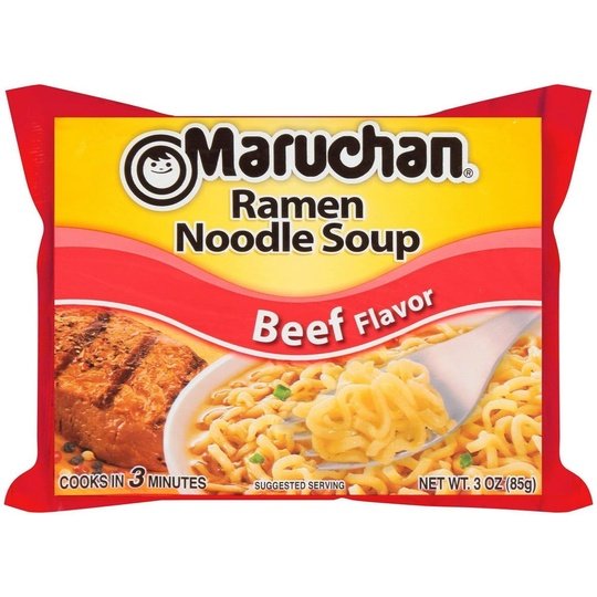 Maruchan Ramen Noodle Beef Flavor Soup, 3 oz Shelf Stable Package