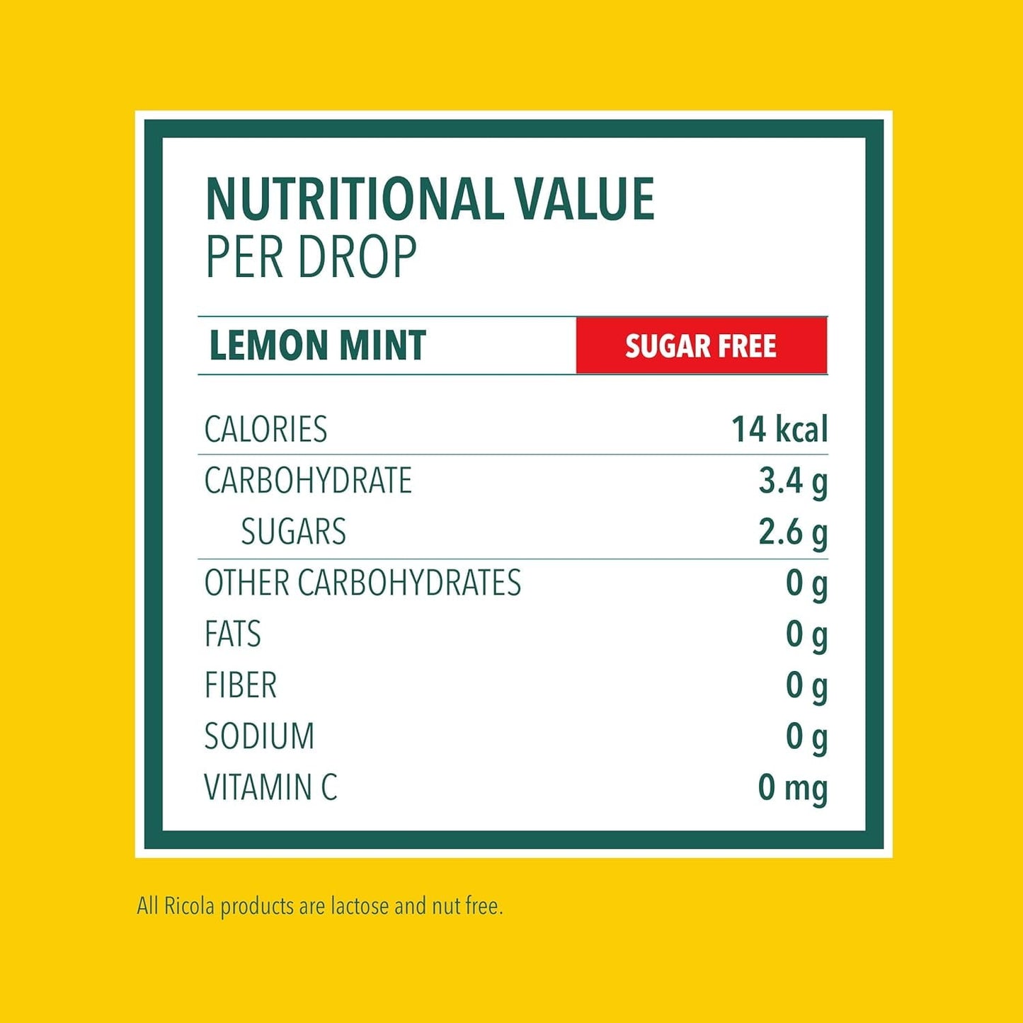 Ricola Sugar Free Lemon Mint Throat Drop - 19 Count