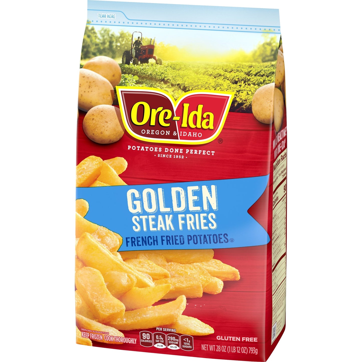 Ore-Ida Golden Thick Cut Steak French Fries, Fried Frozen Potatoes, 28 oz Bag