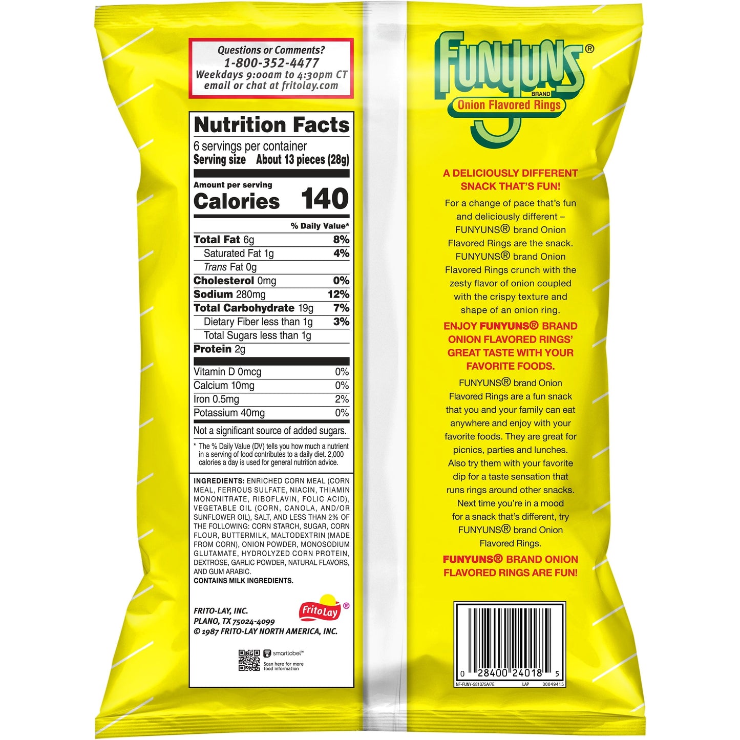 Funyuns Onion Flavored Rings, 6 oz Bag