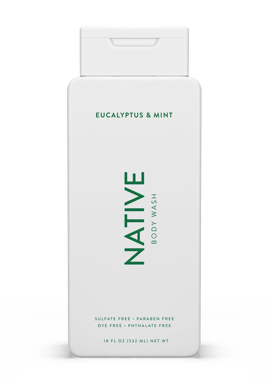 Native Natural Body Wash, Eucalyptus & Mint, Sulfate Free, Paraben Free, 18 oz