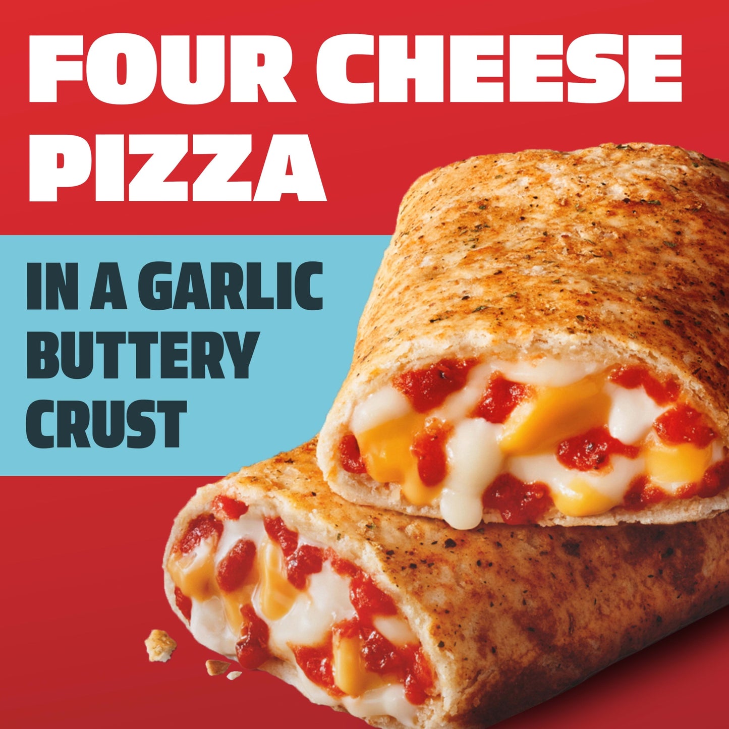 Hot Pockets Frozen Snacks, Four Cheese Pizza Garlic Butter Crust, 2 Regular Sandwiches (Frozen)