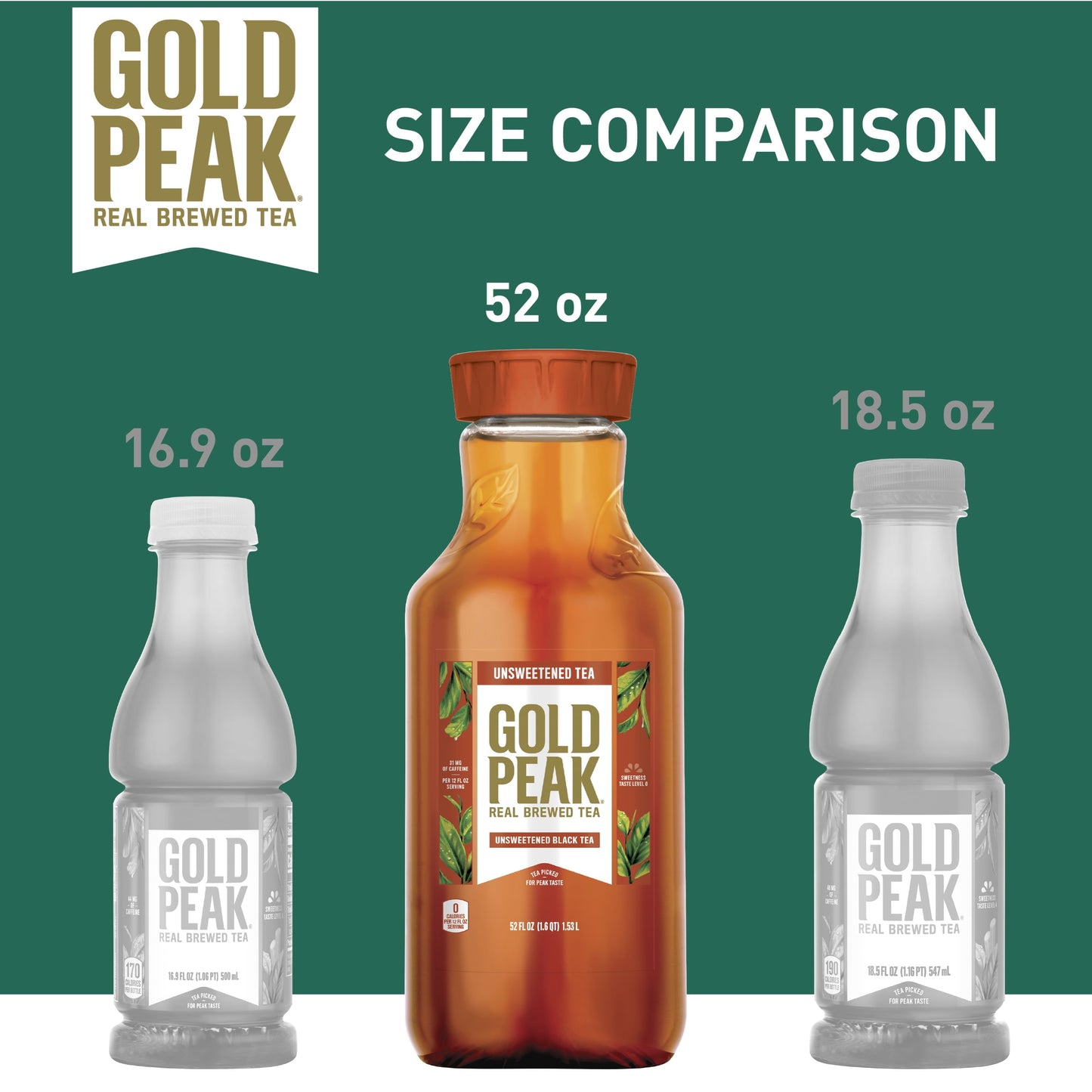 Gold Peak Real Brewed Tea Sweet Black Iced Tea Drink, 52 fl oz