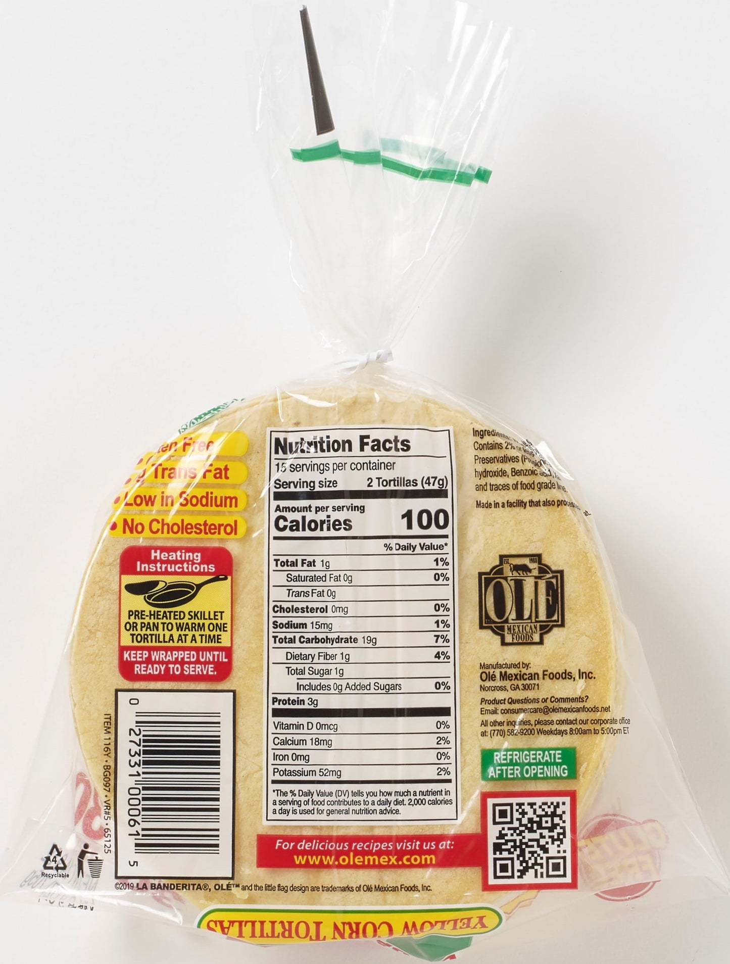 La Banderita Yellow Corn 6" Small Tortillas, 30 Ct