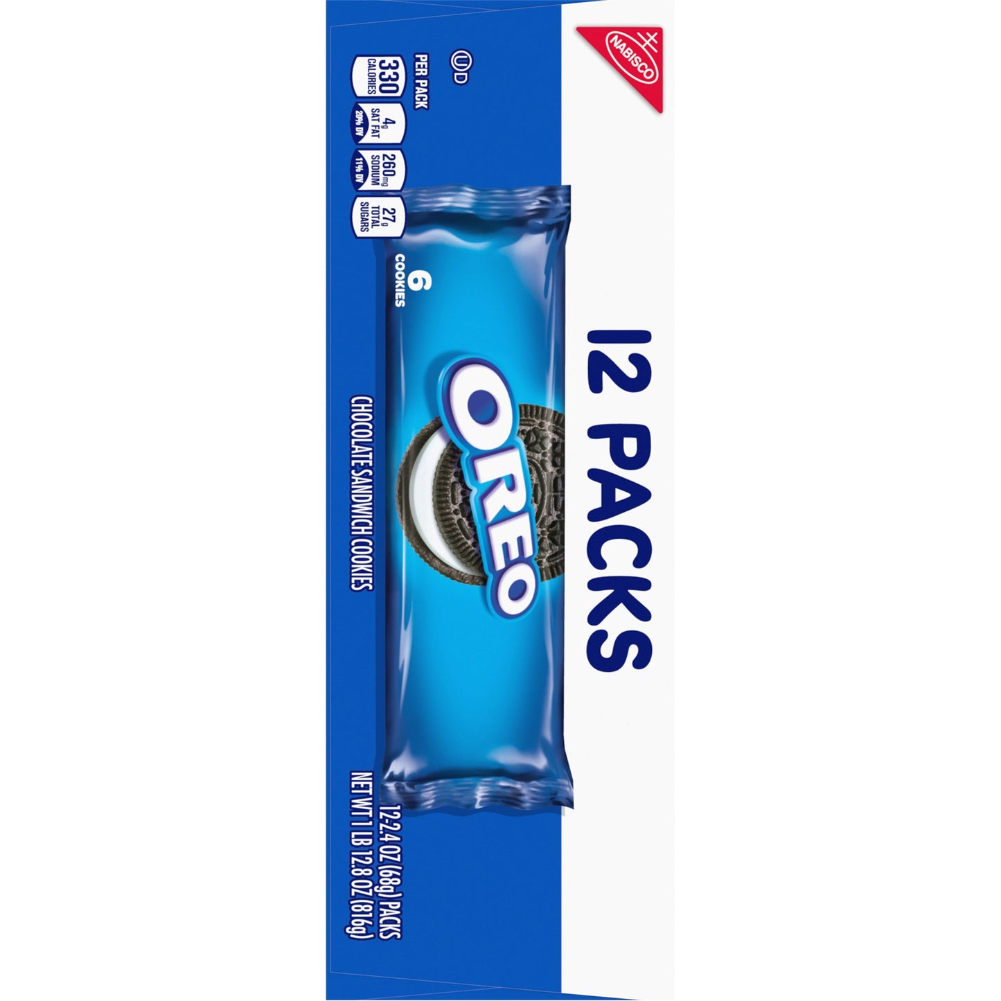 OREO Chocolate Sandwich Cookies, 12 Snack Packs