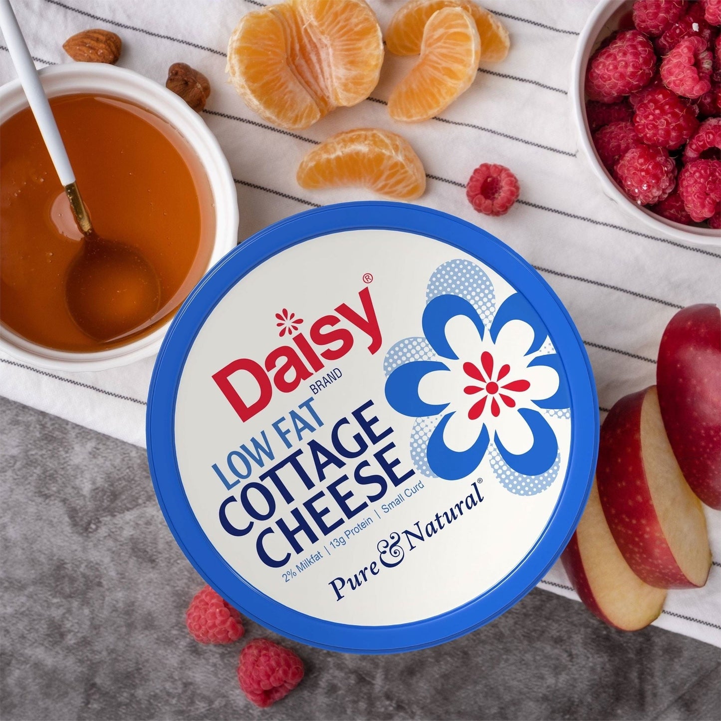 Daisy Pure and Natural Low Fat Cottage Cheese, 2% Milkfat, 24 oz (1.5 lb) Tub (Refrigerated) - 13g of Protein per serving
