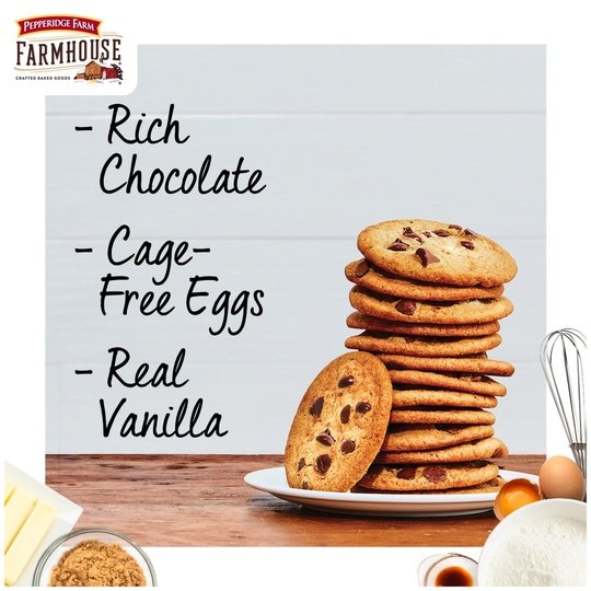 Pepperidge Farm Farmhouse Thin and Crispy Milk Chocolate Chip Cookies, 6.9 oz Bag (14 Cookies)