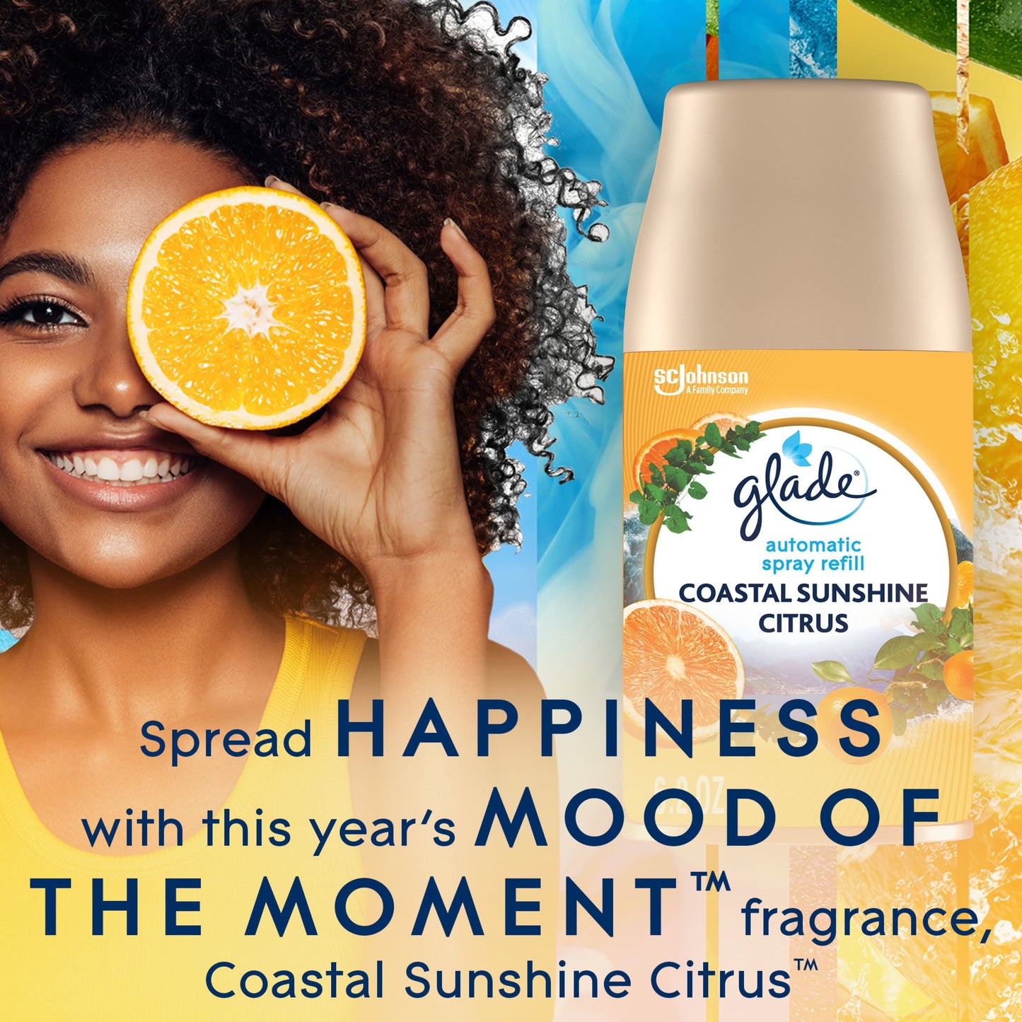 Glade Automatic Spray Refills, Air Freshener, Coastal Sunshine Citrus™, 2 x 6.2 oz