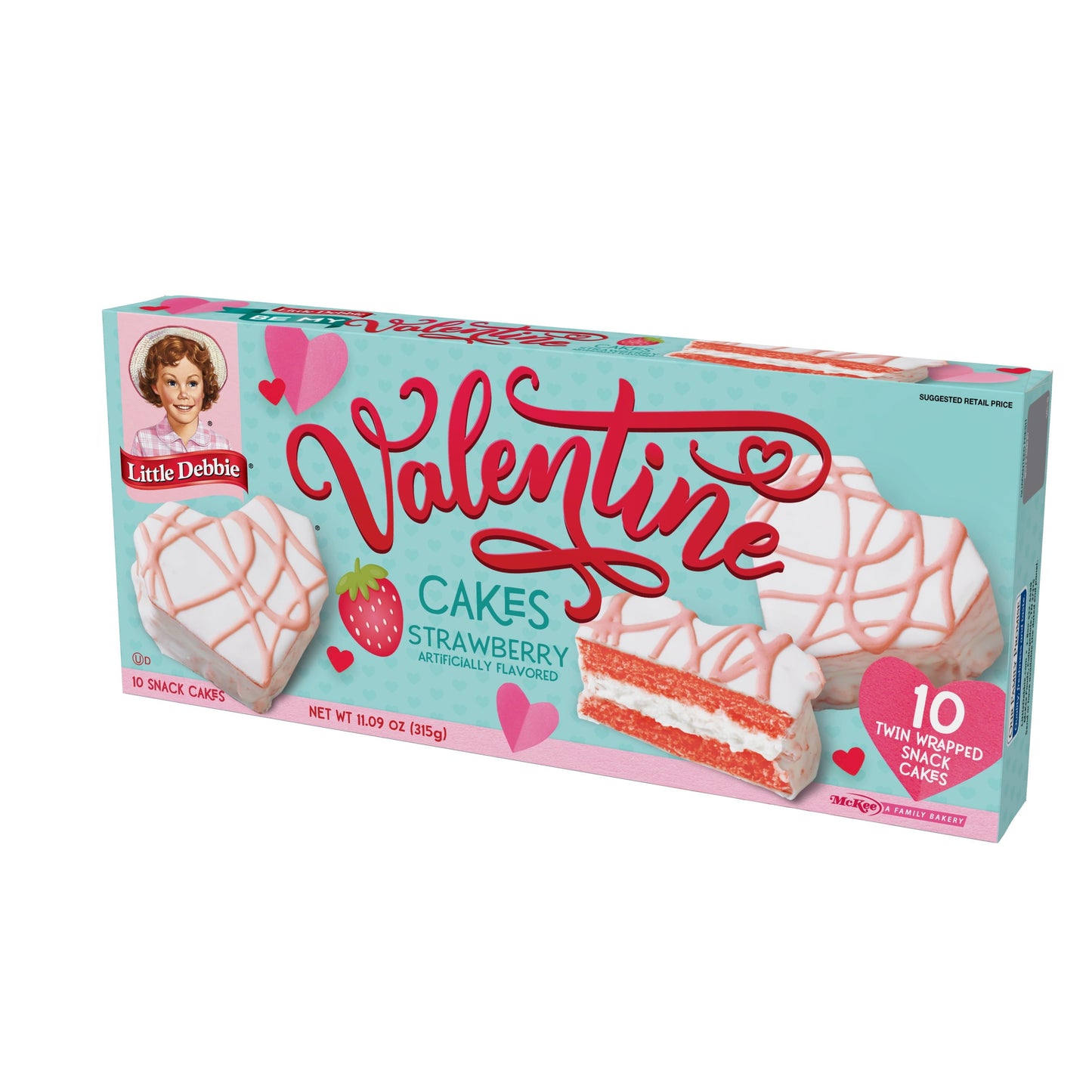 Snack Cakes, Little Debbie Family Pack Valentine Cakes (strawberry)