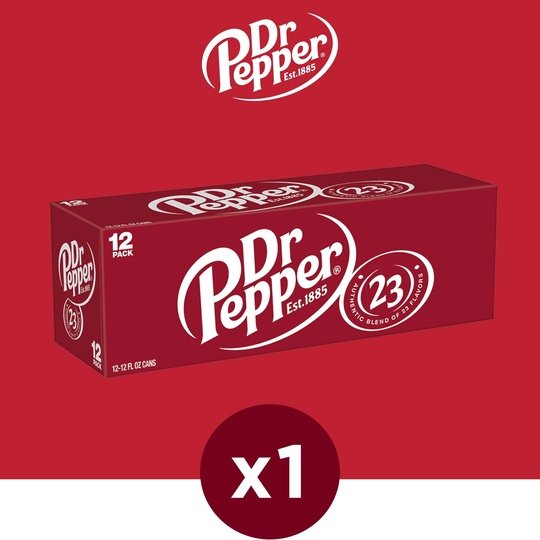 Dr Pepper Soda, 12 fl oz cans, 12 pack