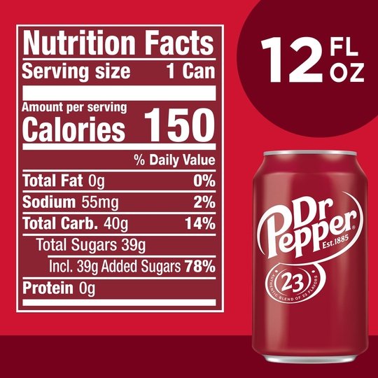 Dr Pepper Soda, 12 fl oz cans, 24 pack