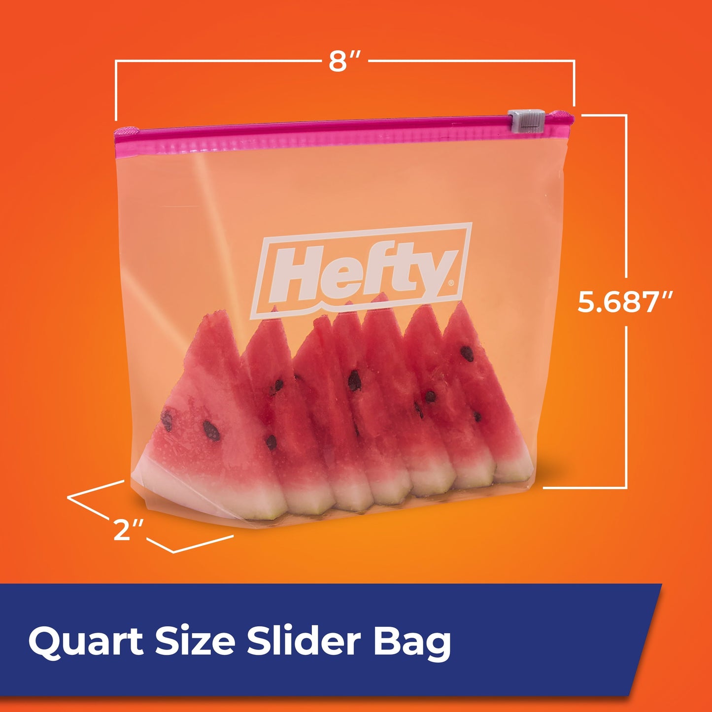 Hefty Slider Storage Bags, Quart Size, 25 Count