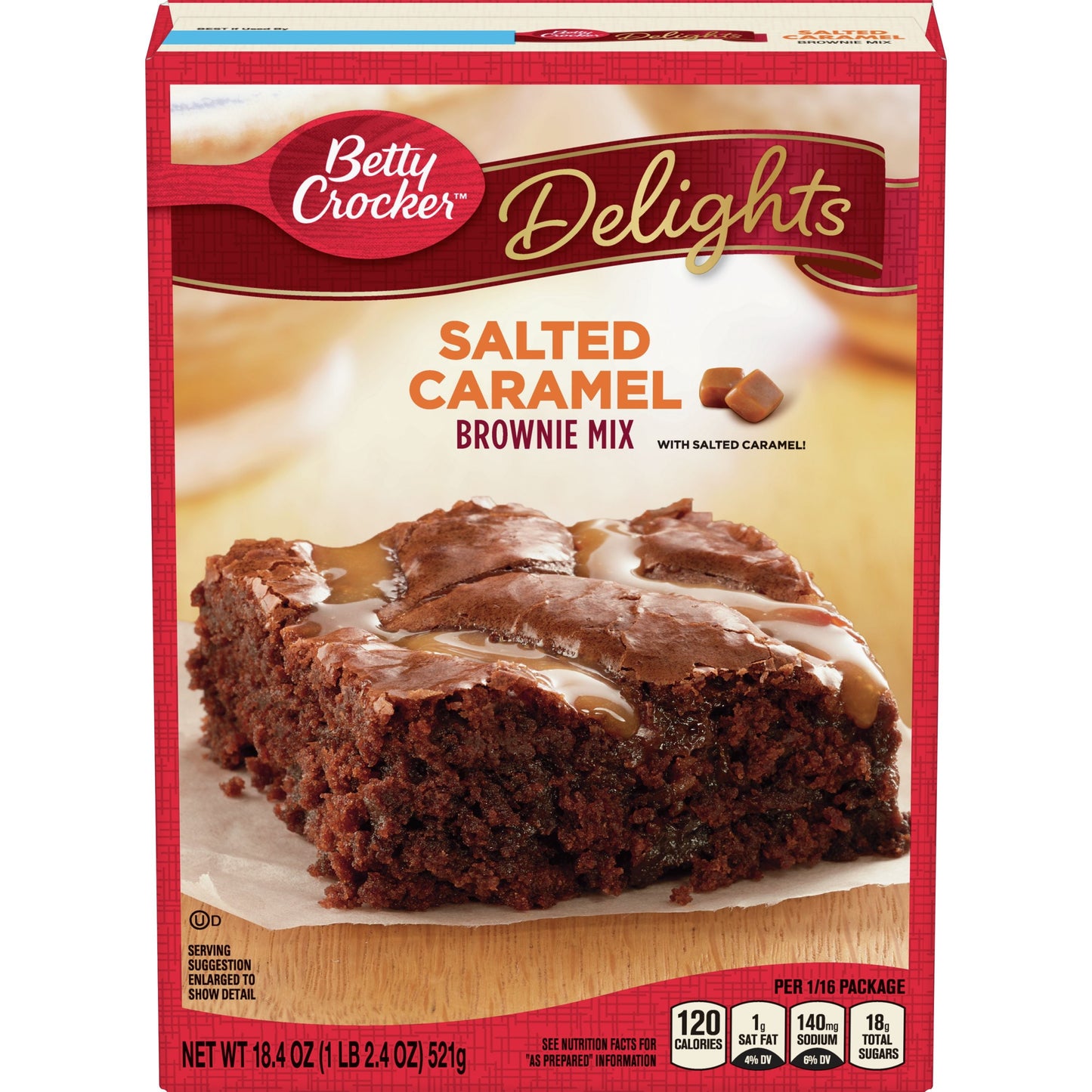 Betty Crocker Delights Salted Caramel Brownie Mix, 18.4 oz.