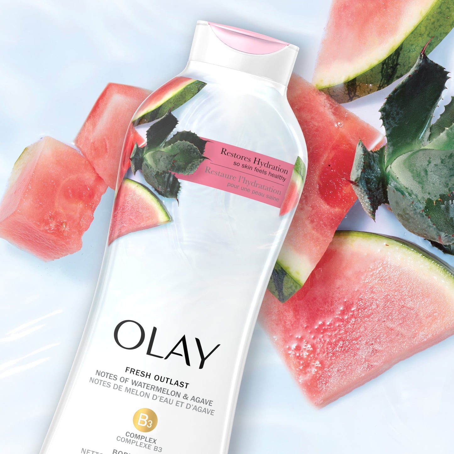 Olay Fresh Outlast Notes of Watermelon & Agave Body Wash, 30 fl oz