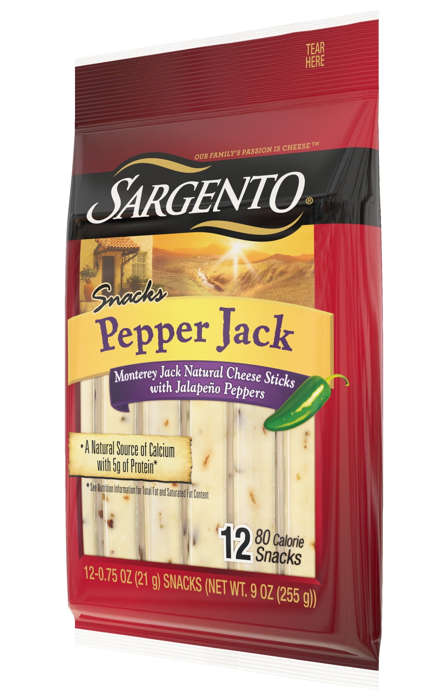 Sargento® Pepper Jack Natural Cheese Snack Sticks, 12-Count