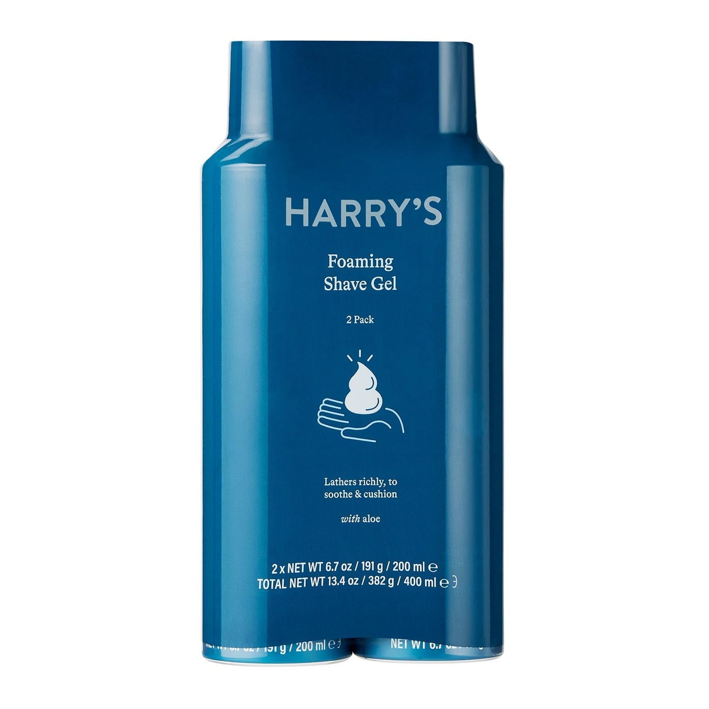 Harry's Men's Foaming Shave Gel with Aloe, 6.7 oz, 2 Pack