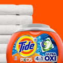 Tide PODS Liquid Laundry Detergent Pacs, 4-n-1 Ultra Oxi, HE Compatible, 43 Count