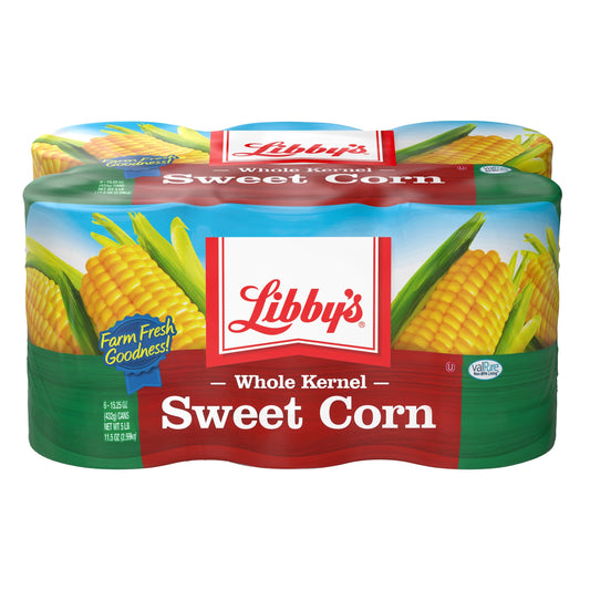 (6 Cans) Libby's Whole Kernel Sweet Corn, 15.25 oz