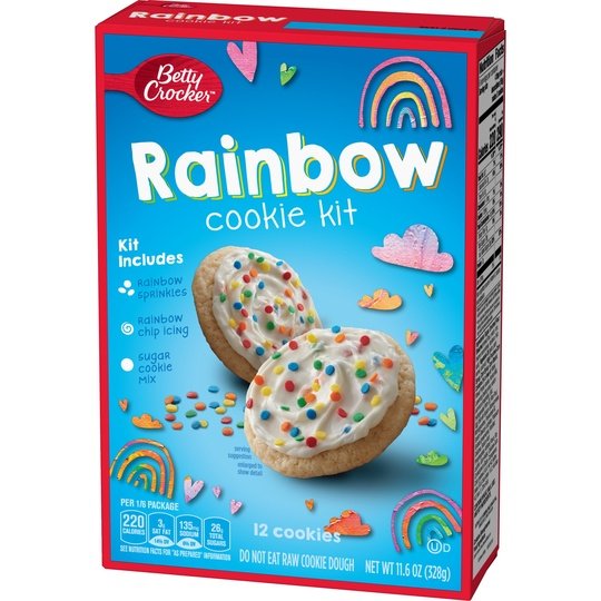 Betty Crocker Ready to Bake Rainbow Cookie Kit, 11.6 oz, 12 ct