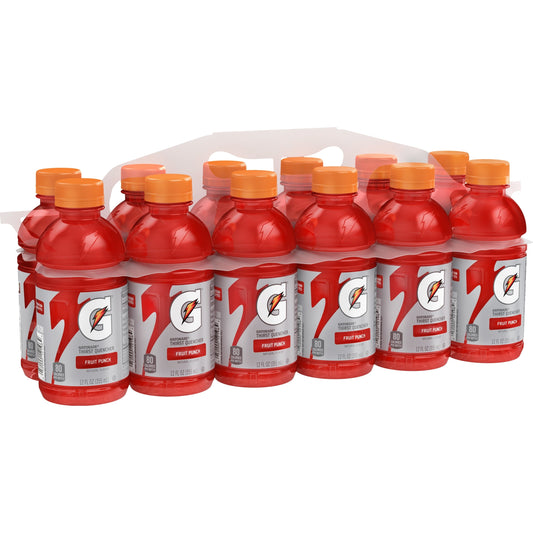 Gatorade Thirst Quencher Sports Drink, Fruit Punch, 12 fl oz, 12 Pack Bottles