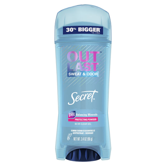 Secret Outlast Clear Gel Antiperspirant Deodorant for Women, Protecting Powder, 3.4 oz