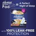 Always Maxi Overnight Pads with Wings, Size 4, Overnight Absorbency, 16 CT