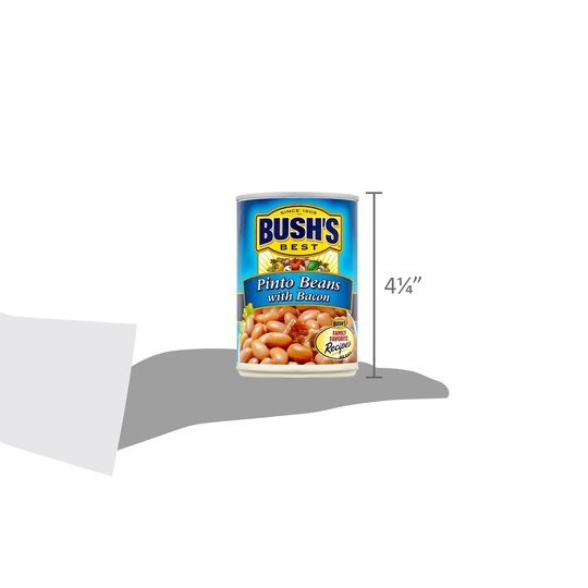 Bush's Pinto Beans with Bacon, Canned Beans, 15.5 oz