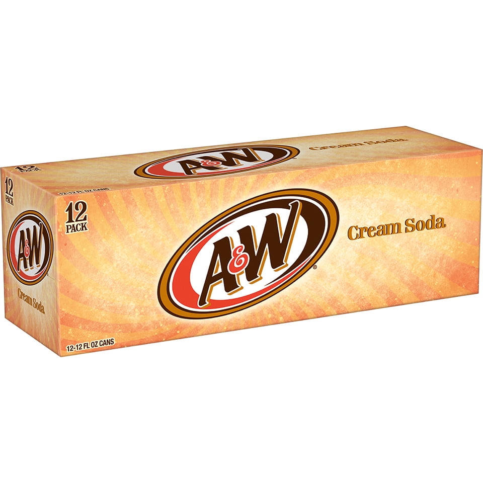 A&W Cream Soda, 12 fl oz, 12 Pack Cans